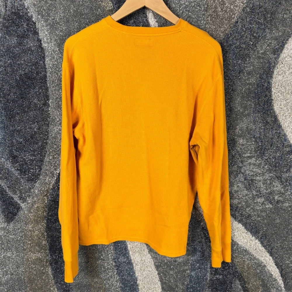 Polo‎ Ralph Lauren Thermal Shirt Mens M Yellow Excellent Waffle Knit Long Sleeve